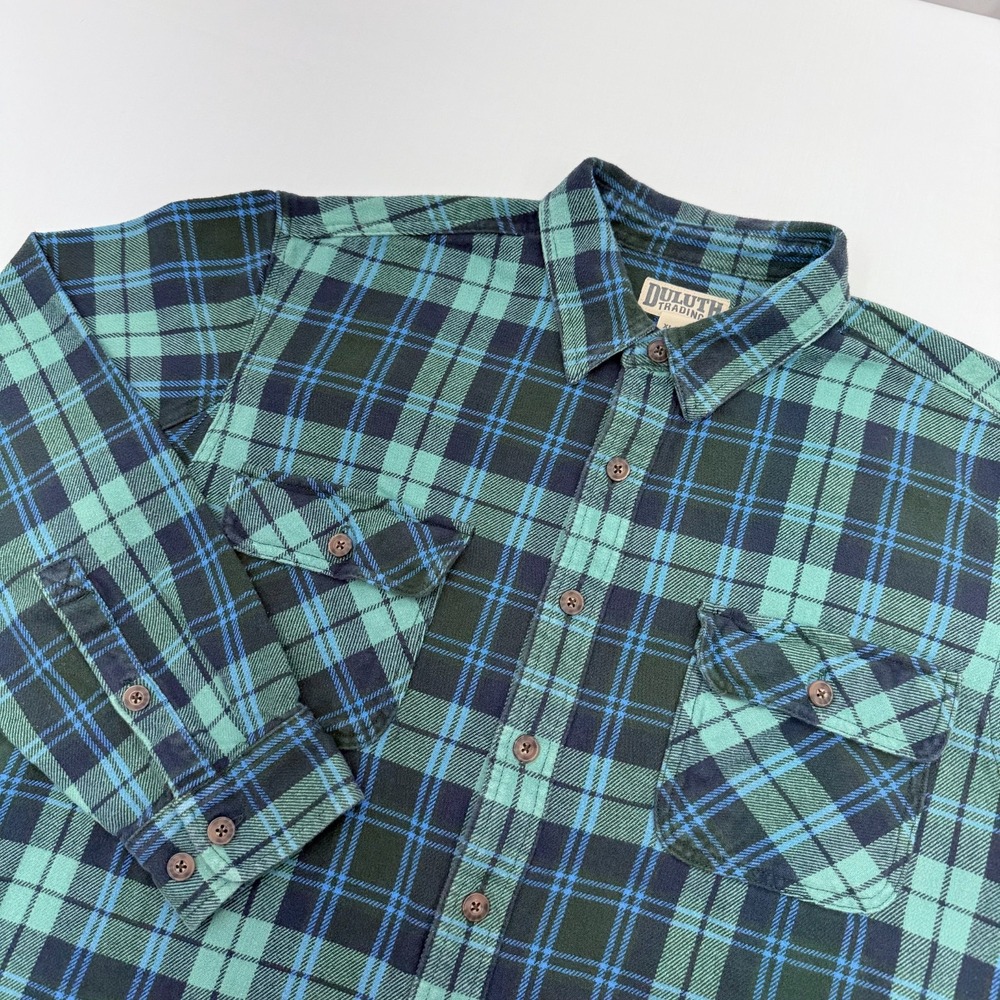 Duluth Burlyweight Heavy Flannel Shirt Men XLT Plaid Long Sleeve Shacket XL Tall